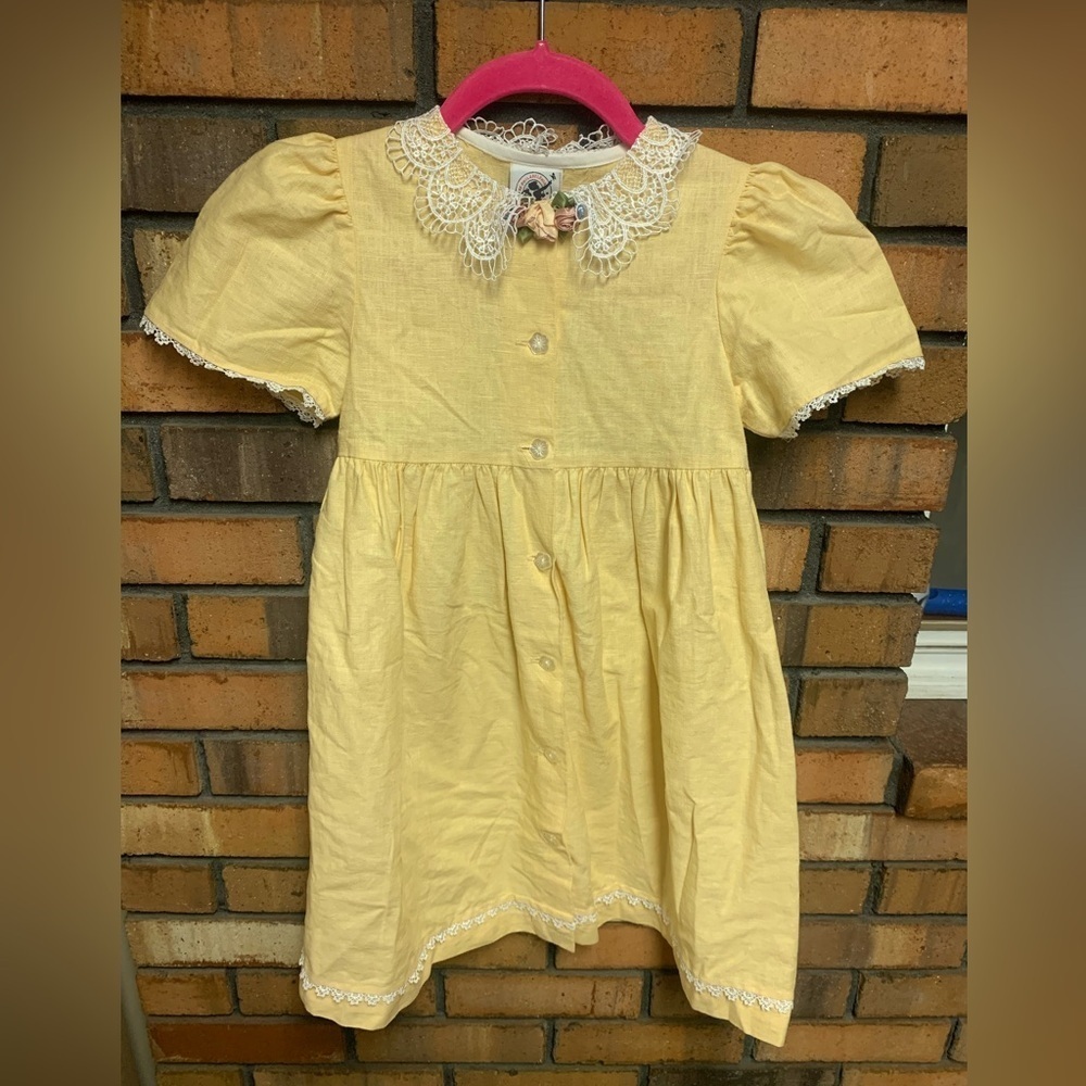 Good Lad of Philadelphia Vintage Yellow Dress with Lace Detail